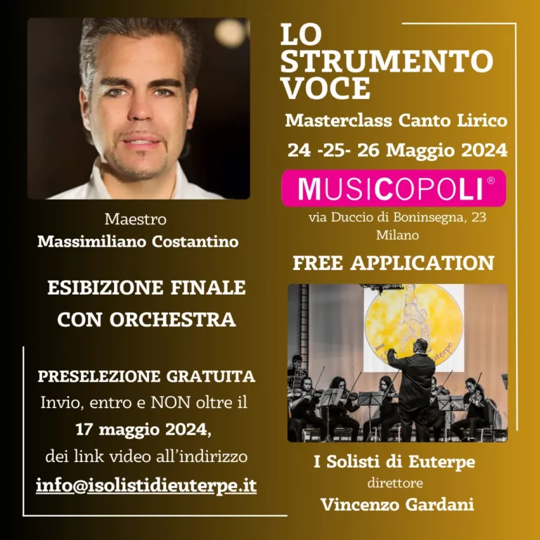 Lo strumento voce tenuta dal Maestro Massimiliano Costantino Masterclass