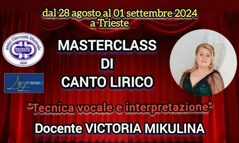 Masterclass di canto lirico docente Victoria Mikulina Masterclass
