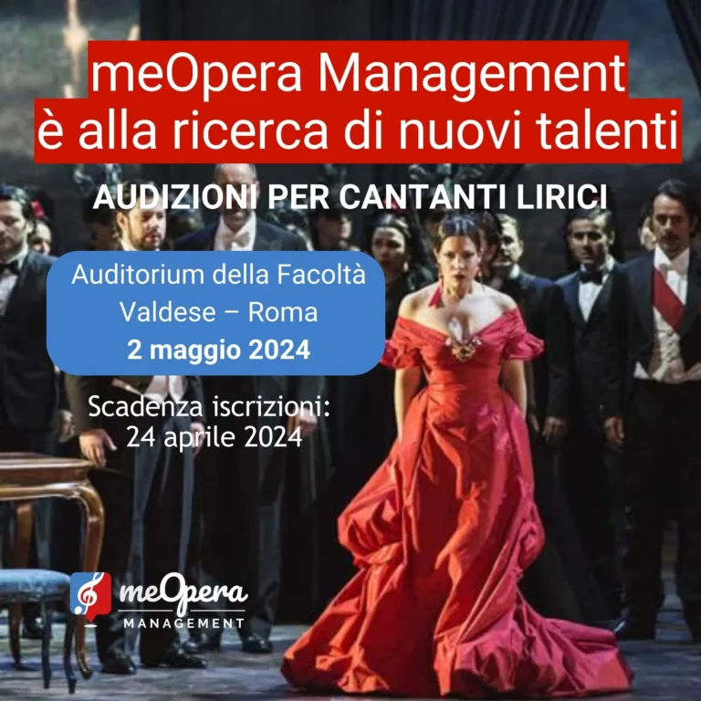 MeOpera Management audizioni per cantanti lirici 2024 Opera Mundus