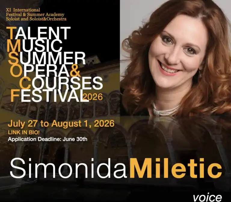 Talent Summer Opera masterclass con Simonida Miletic